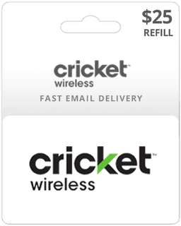 $25 Cricket Wireless Prepaid Gift Card
