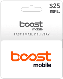 $25 Boost Mobile Prepaid Gift Card