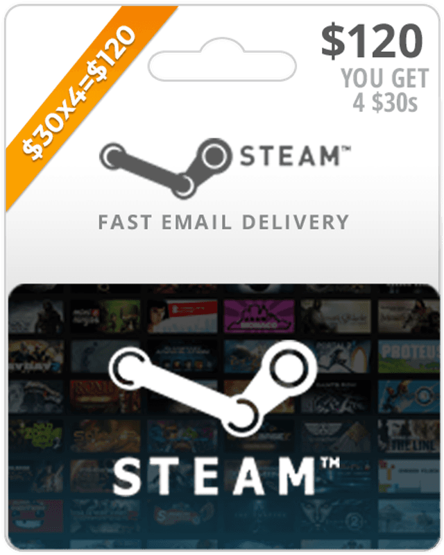 $120 Steam Gift Card (Email Delivery)